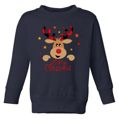 Merry Christmas Reindeer Cute Holiday Toddler Sweatshirt