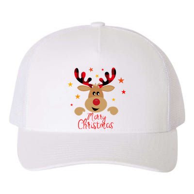 Merry Christmas Reindeer Cute Holiday Yupoong Adult 5-Panel Trucker Hat