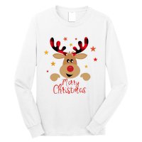 Merry Christmas Reindeer Cute Holiday Long Sleeve Shirt