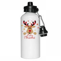 Merry Christmas Reindeer Cute Holiday Aluminum Water Bottle