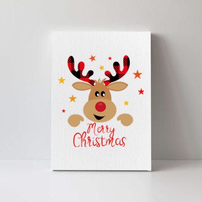 Merry Christmas Reindeer Cute Holiday Canvas