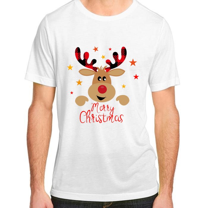 Merry Christmas Reindeer Cute Holiday Adult ChromaSoft Performance T-Shirt