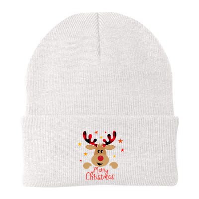 Merry Christmas Reindeer Cute Holiday Knit Cap Winter Beanie