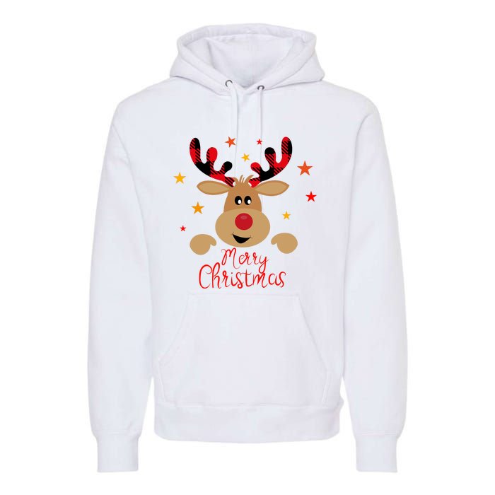 Merry Christmas Reindeer Cute Holiday Premium Hoodie