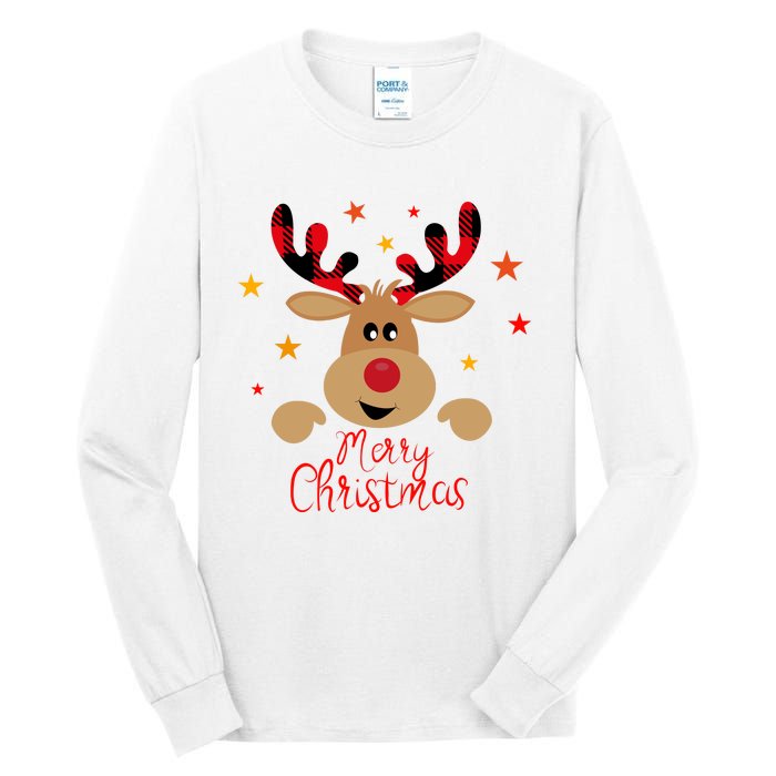 Merry Christmas Reindeer Cute Holiday Tall Long Sleeve T-Shirt