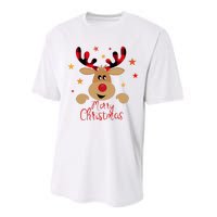 Merry Christmas Reindeer Cute Holiday Performance Sprint T-Shirt