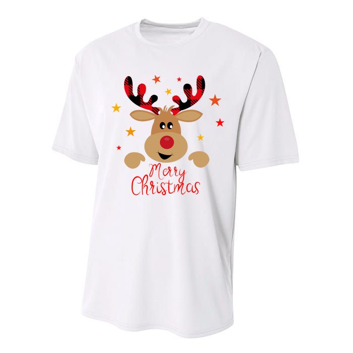 Merry Christmas Reindeer Cute Holiday Performance Sprint T-Shirt