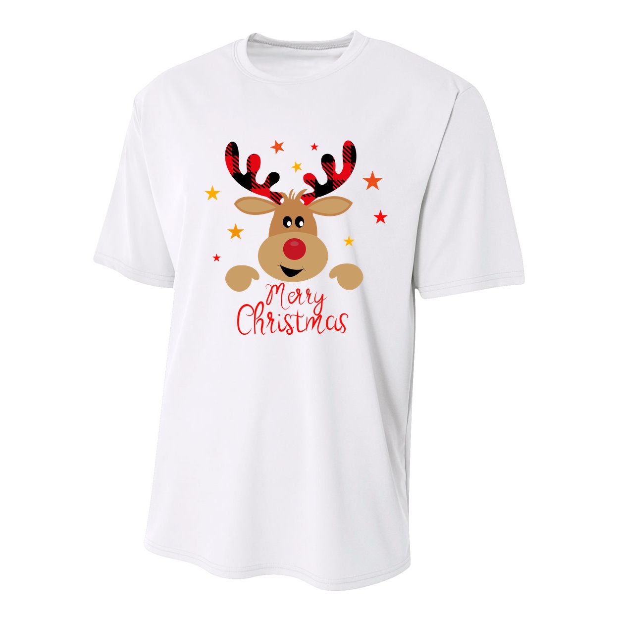 Merry Christmas Reindeer Cute Holiday Youth Performance Sprint T-Shirt