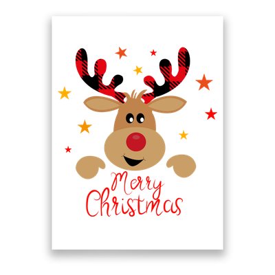 Merry Christmas Reindeer Cute Holiday Poster