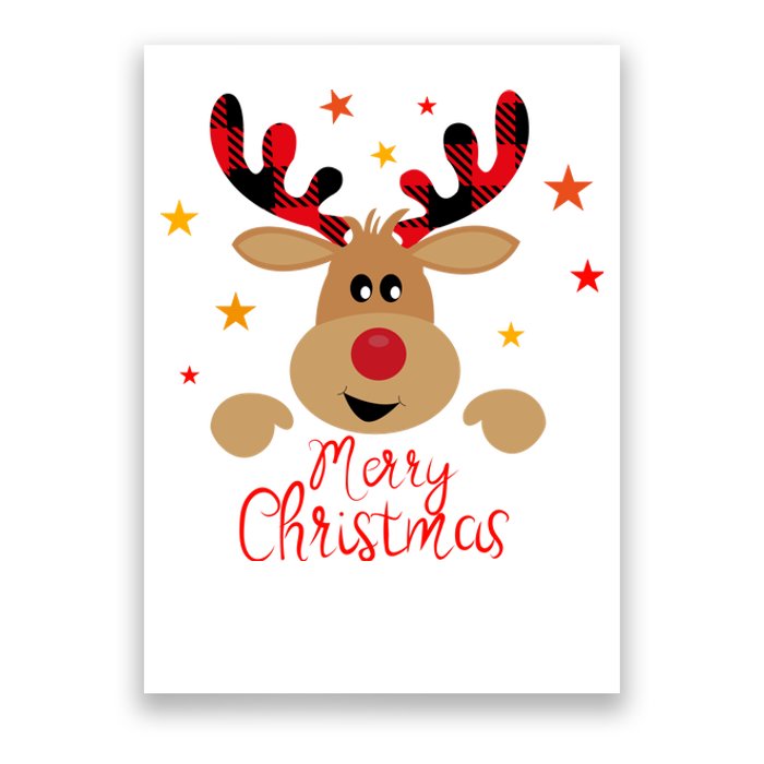 Merry Christmas Reindeer Cute Holiday Poster