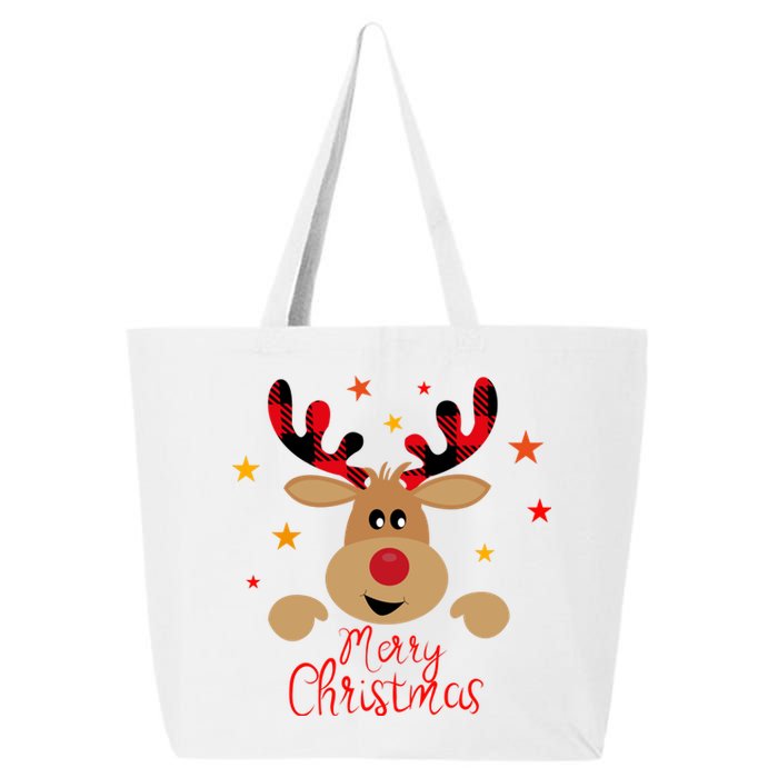 Merry Christmas Reindeer Cute Holiday 25L Jumbo Tote