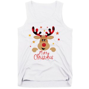 Merry Christmas Reindeer Cute Holiday Tank Top