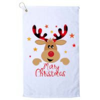 Merry Christmas Reindeer Cute Holiday Platinum Collection Golf Towel