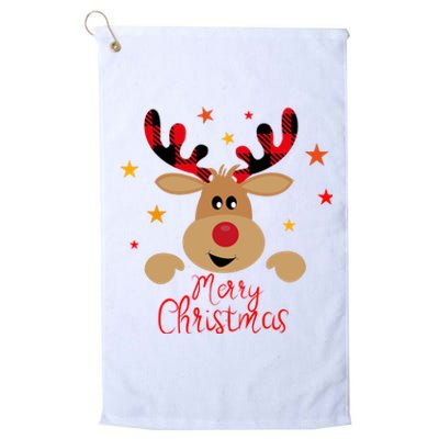 Merry Christmas Reindeer Cute Holiday Platinum Collection Golf Towel