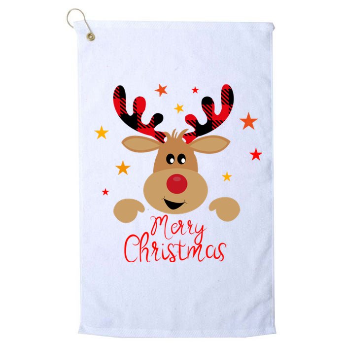 Merry Christmas Reindeer Cute Holiday Platinum Collection Golf Towel