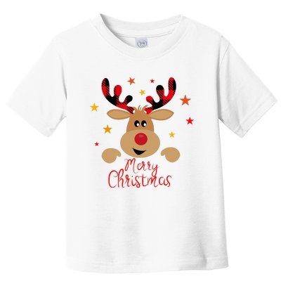 Merry Christmas Reindeer Cute Holiday Toddler T-Shirt