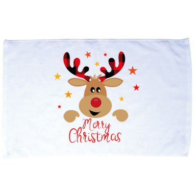 Merry Christmas Reindeer Cute Holiday Microfiber Hand Towel