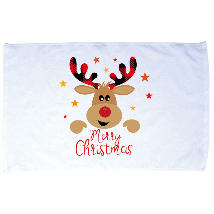 Merry Christmas Reindeer Cute Holiday Microfiber Hand Towel