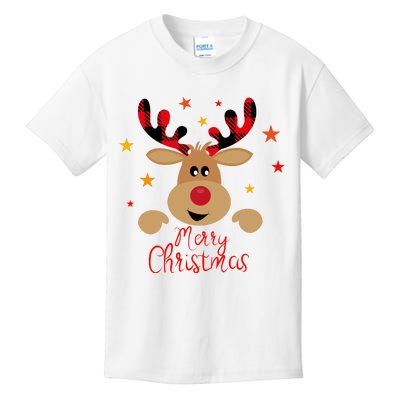 Merry Christmas Reindeer Cute Holiday Kids T-Shirt