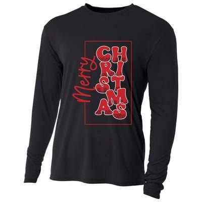 Merry Christmas Red Cheetah Print Tree With Plaid Holiday Gift Cooling Performance Long Sleeve Crew