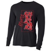 Merry Christmas Red Cheetah Print Tree With Plaid Holiday Gift Cooling Performance Long Sleeve Crew