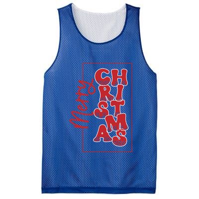 Merry Christmas Red Cheetah Print Tree With Plaid Holiday Gift Mesh Reversible Basketball Jersey Tank