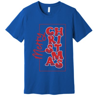 Merry Christmas Red Cheetah Print Tree With Plaid Holiday Gift Premium T-Shirt
