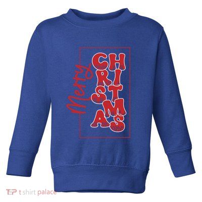 Merry Christmas Red Cheetah Print Tree With Plaid Holiday Gift Toddler Sweatshirt