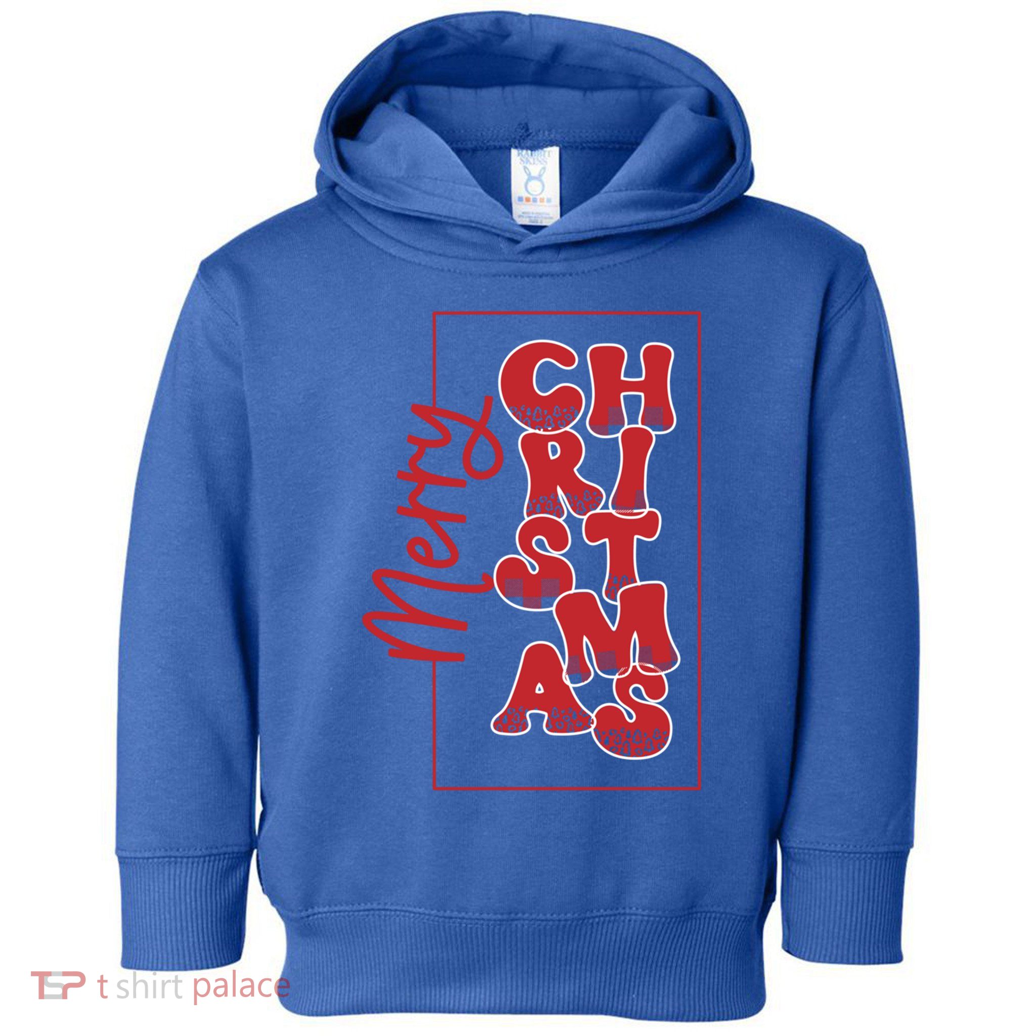 Merry Christmas Red Cheetah Print Tree With Plaid Holiday Gift Toddler Hoodie