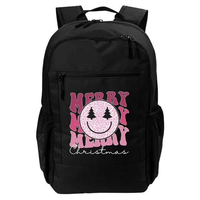 Merry Christmas Retro Leopard Smile Backpack