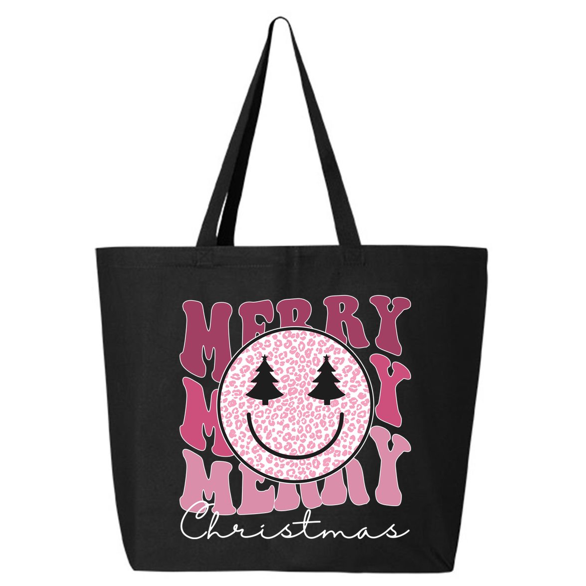 Merry Christmas Retro Leopard Smile 25L Jumbo Tote