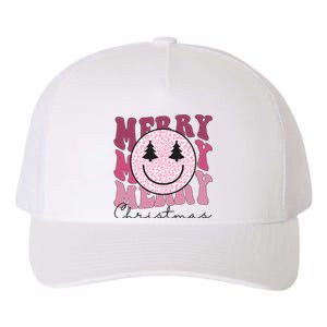 Merry Christmas Retro Leopard Smile Yupoong Adult 5-Panel Trucker Hat