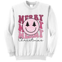 Merry Christmas Retro Leopard Smile Sweatshirt