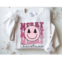 Merry Christmas Retro Leopard Smile Sweatshirt