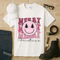 Merry Christmas Retro Leopard Smile Tall T-Shirt