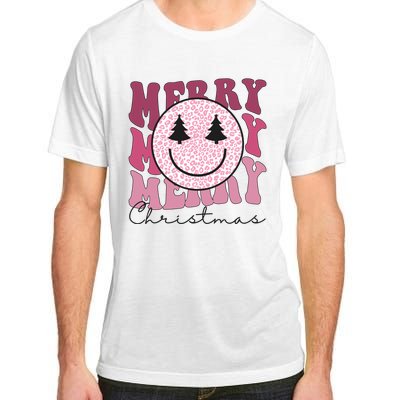 Merry Christmas Retro Leopard Smile Adult ChromaSoft Performance T-Shirt