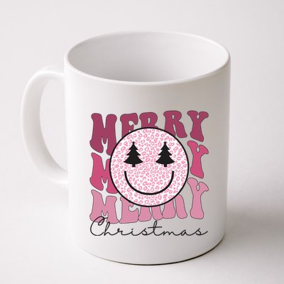 Merry Christmas Retro Leopard Smile Mug
