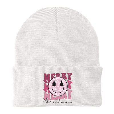 Merry Christmas Retro Leopard Smile Beanie