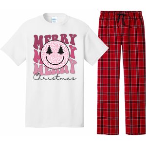 Merry Christmas Retro Leopard Smile Pajama Set