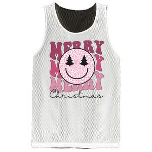 Merry Christmas Retro Leopard Smile Mesh Reversible Basketball Jersey Tank