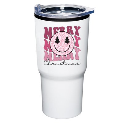Merry Christmas Retro Leopard Smile Tumbler