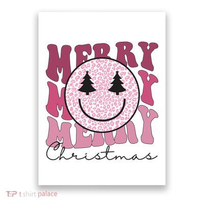 Merry Christmas Retro Leopard Smile Poster
