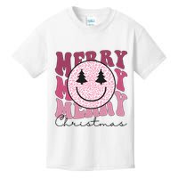 Merry Christmas Retro Leopard Smile Kids T-Shirt