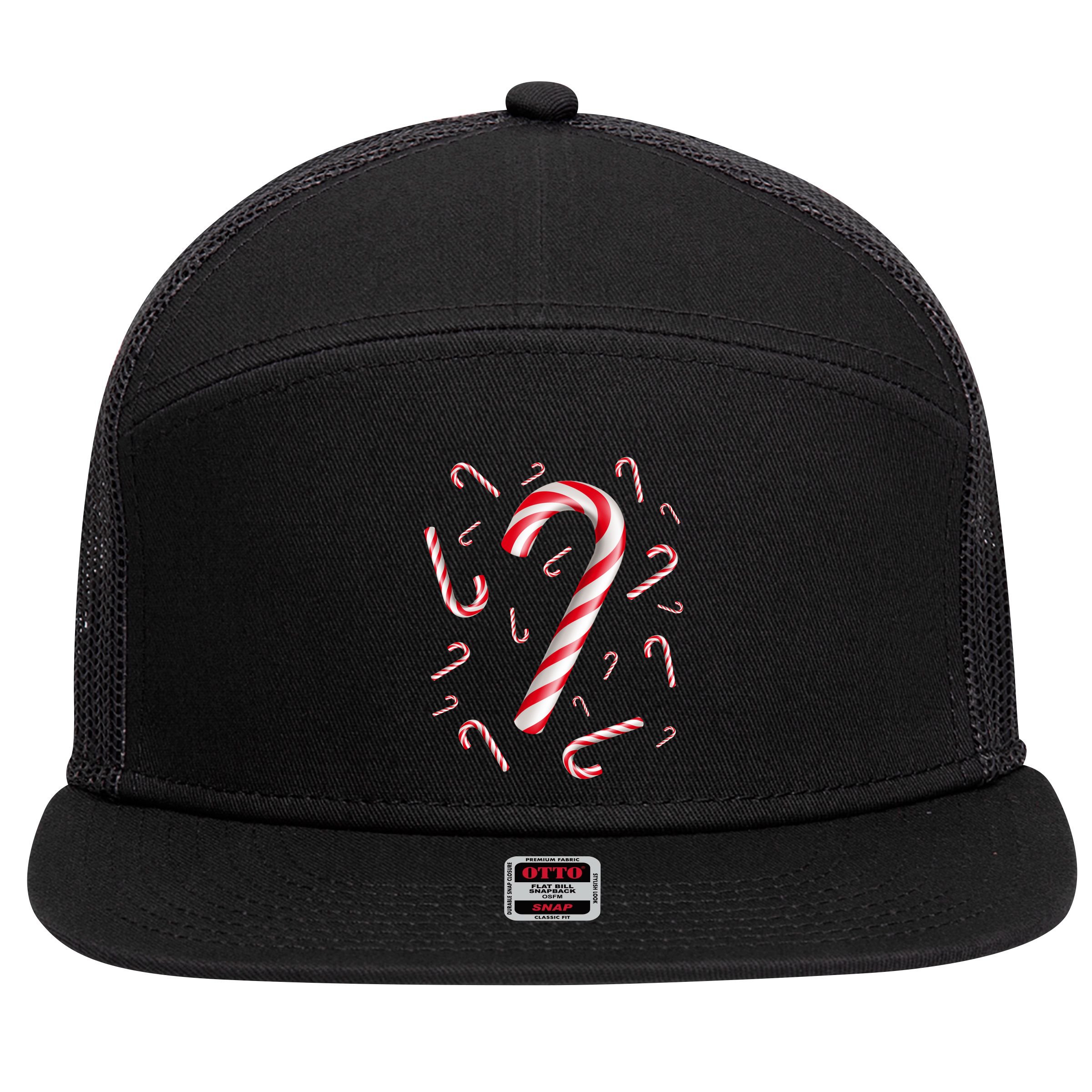 Merry Christmas Reindeer Cute 7 Panel Mesh Trucker Snapback Hat