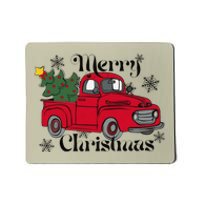 Merry Christmas Red Truck Vintage Holiday Truck With Tree Mousepad