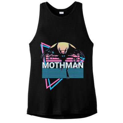 Mothman Cryptozoology Retro Cryptid Ladies PosiCharge Tri-Blend Wicking Tank
