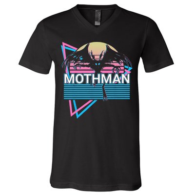 Mothman Cryptozoology Retro Cryptid V-Neck T-Shirt