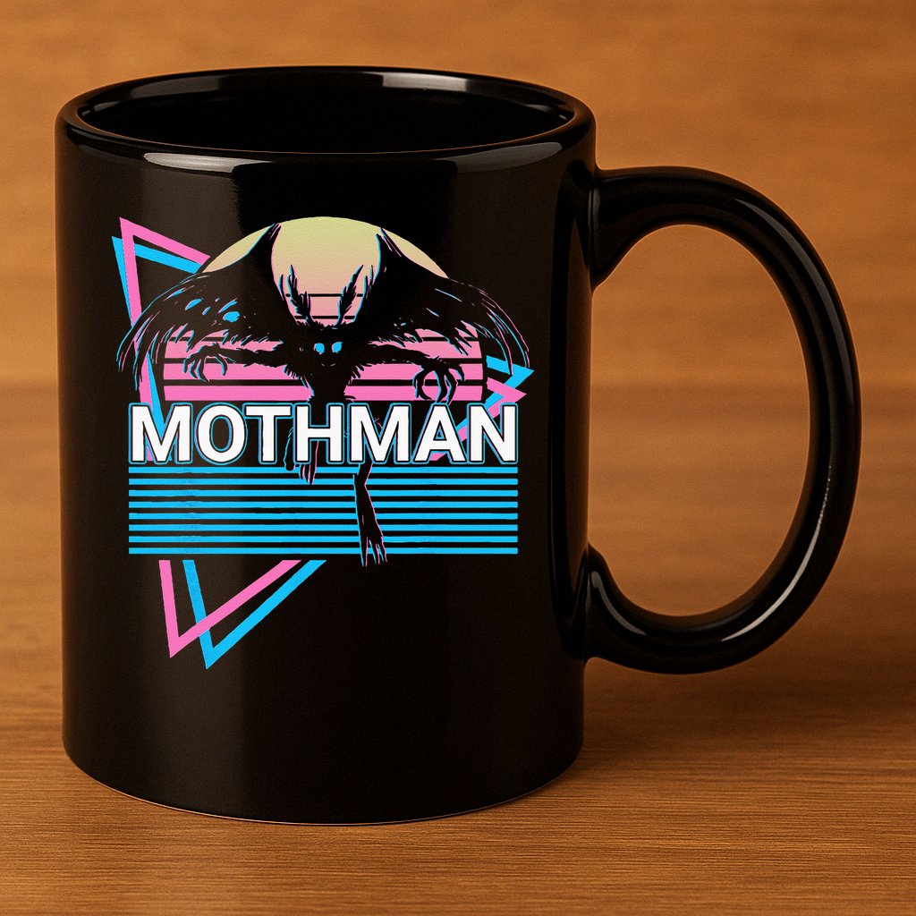 Mothman Cryptozoology Retro Cryptid 11oz C Handle Ceramic Mug