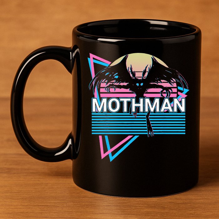 Mothman Cryptozoology Retro Cryptid 11oz C Handle Ceramic Mug