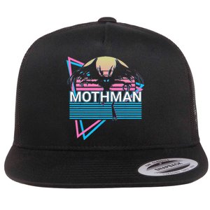 Mothman Cryptozoology Retro Cryptid Flat Bill Trucker Hat